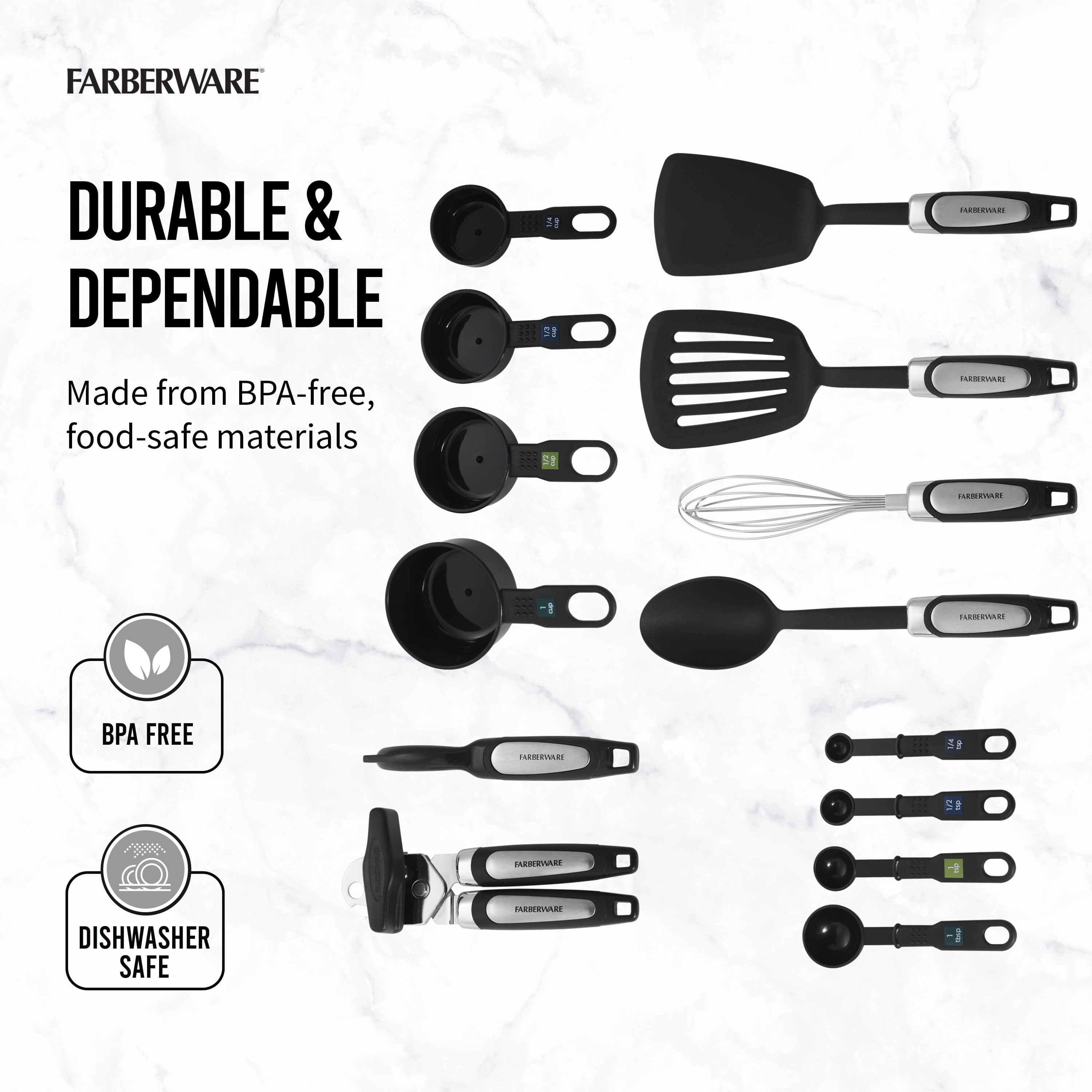 Professional 14-Piece Kitchen Tool and Gadget Kitchen Utensil Set in Black - Image 3