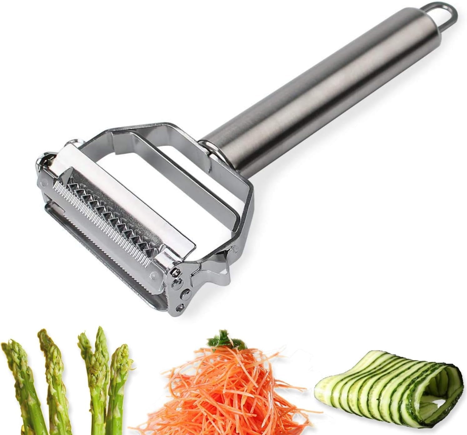 Julienne Peeler, Stainless Steel Vegetable Peeler, Double-Sided Blade Vegetable Julienne Cutter and Fruit Slicer, Dua... - Image 6
