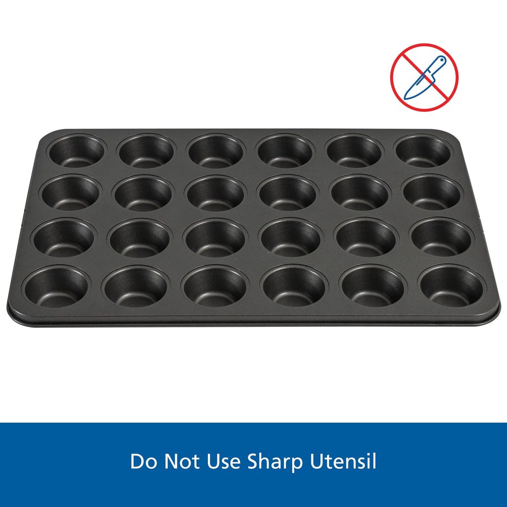 Mainstays 24 Cavity Mini Muffin Pan, Non-Stick Bakeware,1.8 inch Diameter Cups,Gray,Carbon Steel - Image 6