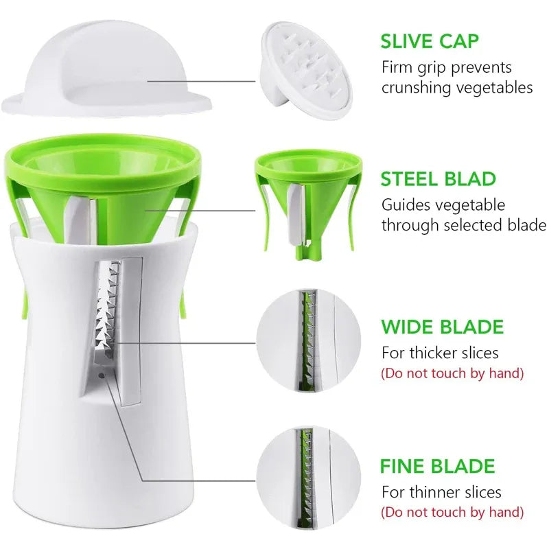 Heavy Duty Spiralizer Vegetable Slicer Vegetable Spiral Slicer Cutter Zucchini Pasta Noodle Spaghetti Maker - Image 3