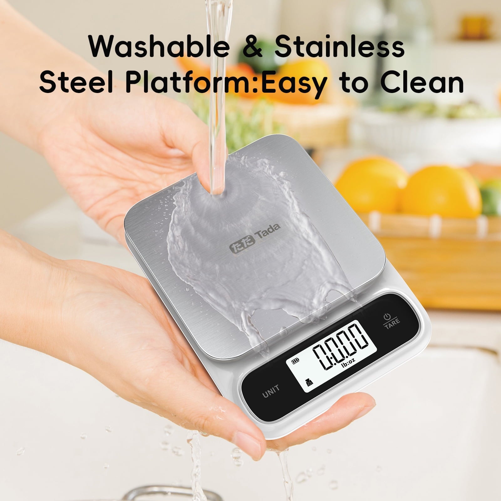 Tada 22 lb Food Kitchen Digital Scale with 0.05oz Precision IPX6 Waterproof, Type-C Charging, Ounces and Grams for We... - Image 6