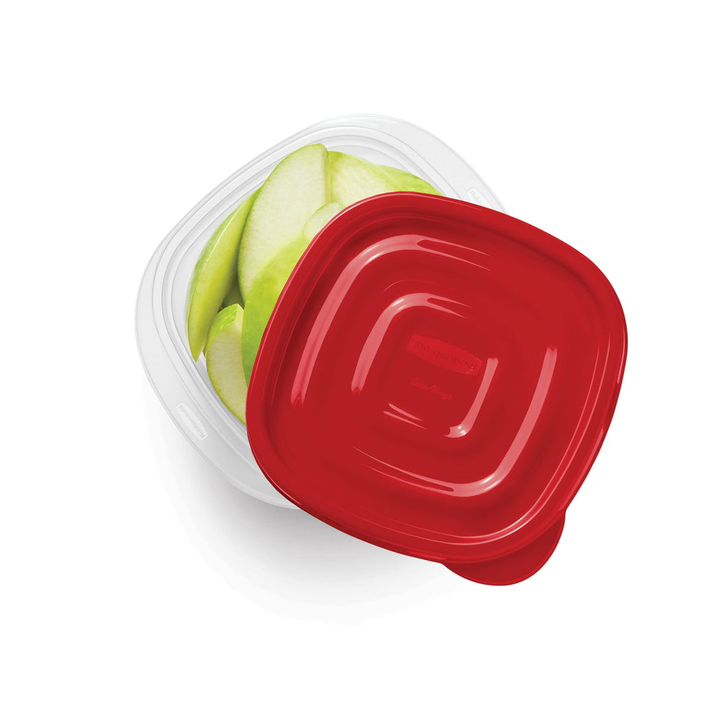 Rubbermaid TakeAlongs 1.26-Cup Small Square Food Storage Containers, Ruby Red, 5 pack - Image 2