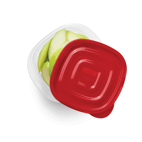 Rubbermaid TakeAlongs 1.26-Cup Small Square Food Storage Containers, Ruby Red, 5 pack - Image 2