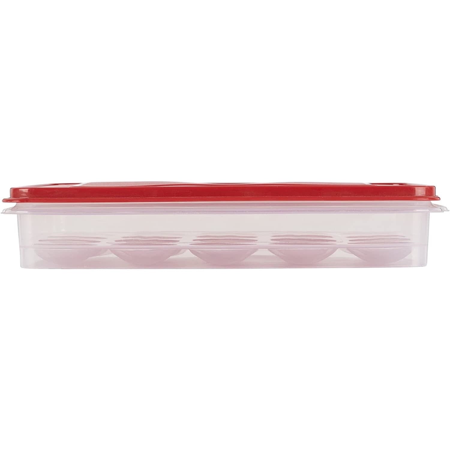 Rubbermaid Egg Keeper Food Storage Container, Clear/Red, 1 Count - Image 2