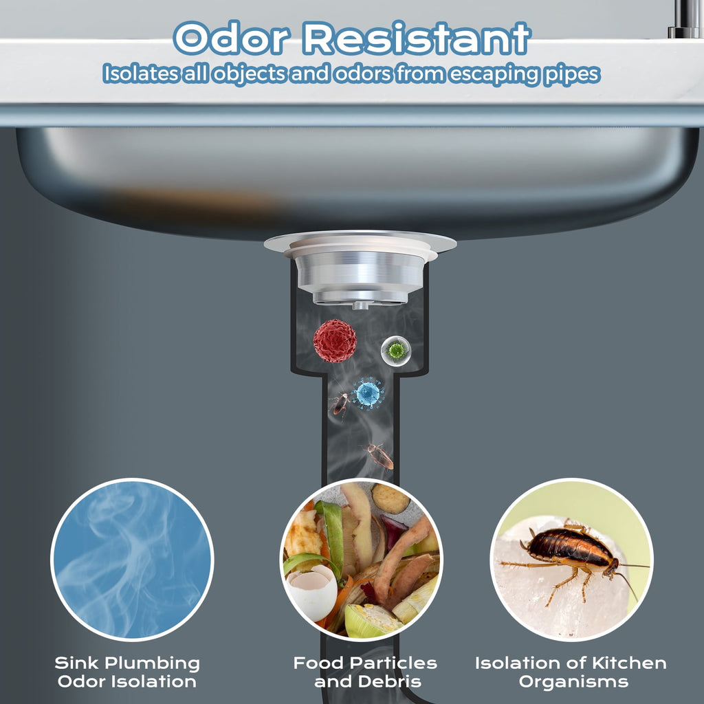 SAMODRA Upgraded 3 in 1 Kitchen Sink Strainer and Stopper, Stainless Steel Drain Strainer Combo for Kitchen Sink, US ... - Image 5