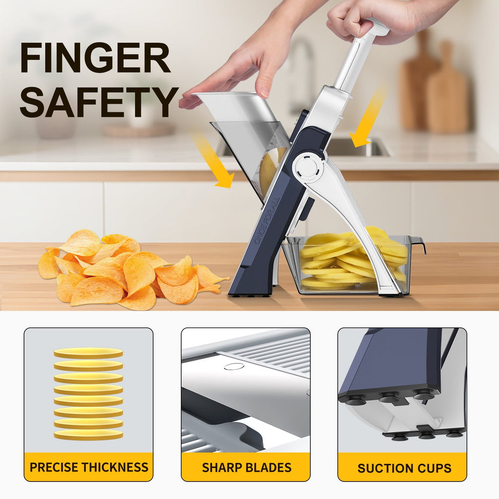 SupMaKin Safe Slice Mandoline, 36+ slicing options, Adjustable Thickness Settings 0.1-8mm - Image 2