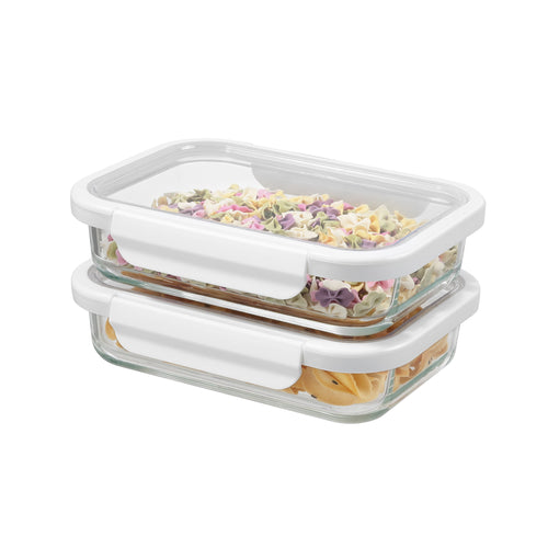 Better Homes & Gardens 2.3Cup Rectangle Glass Food Storage Container with Tritan Lid. Set of 2, 4 Pieces, Best Used f... - Image 2