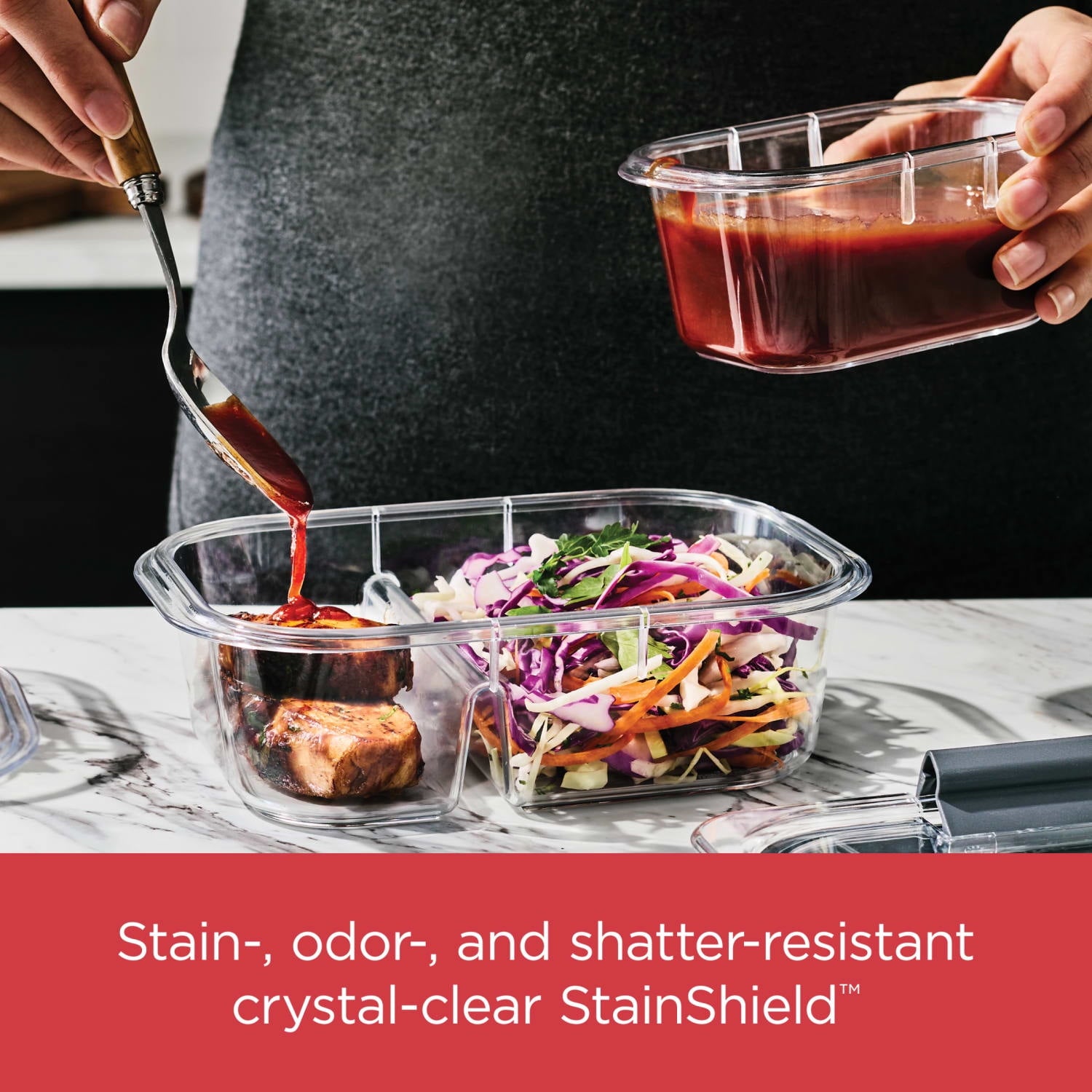 Rubbermaid Brilliance Food Storage Container, Medium Deep, 4.7 Cup, 2-Pack - Image 3