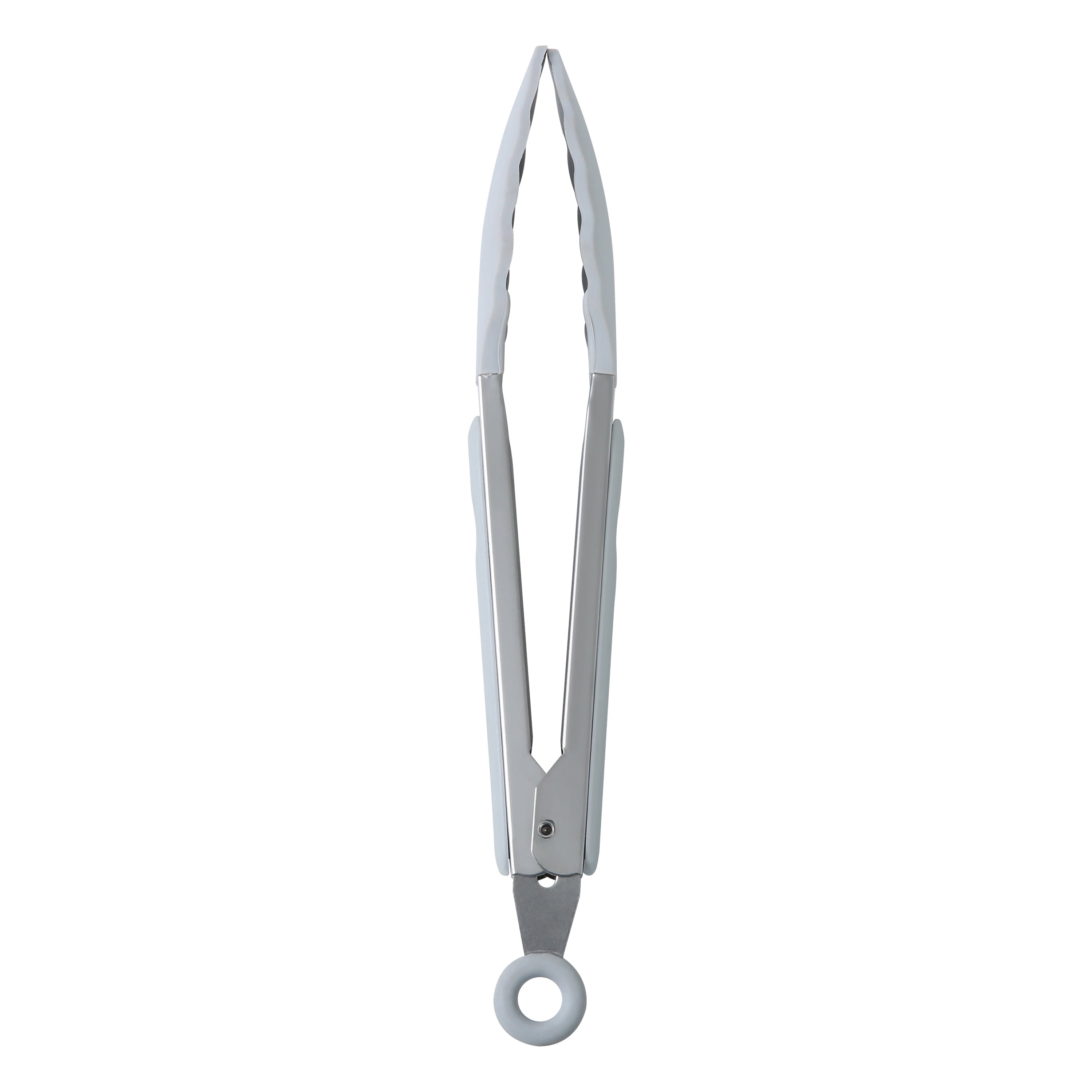 Mainstays 9 Inch Stainless Steel Silicone Locking Tongs with Soft Grip Handle, Grey Flannel - Image 5