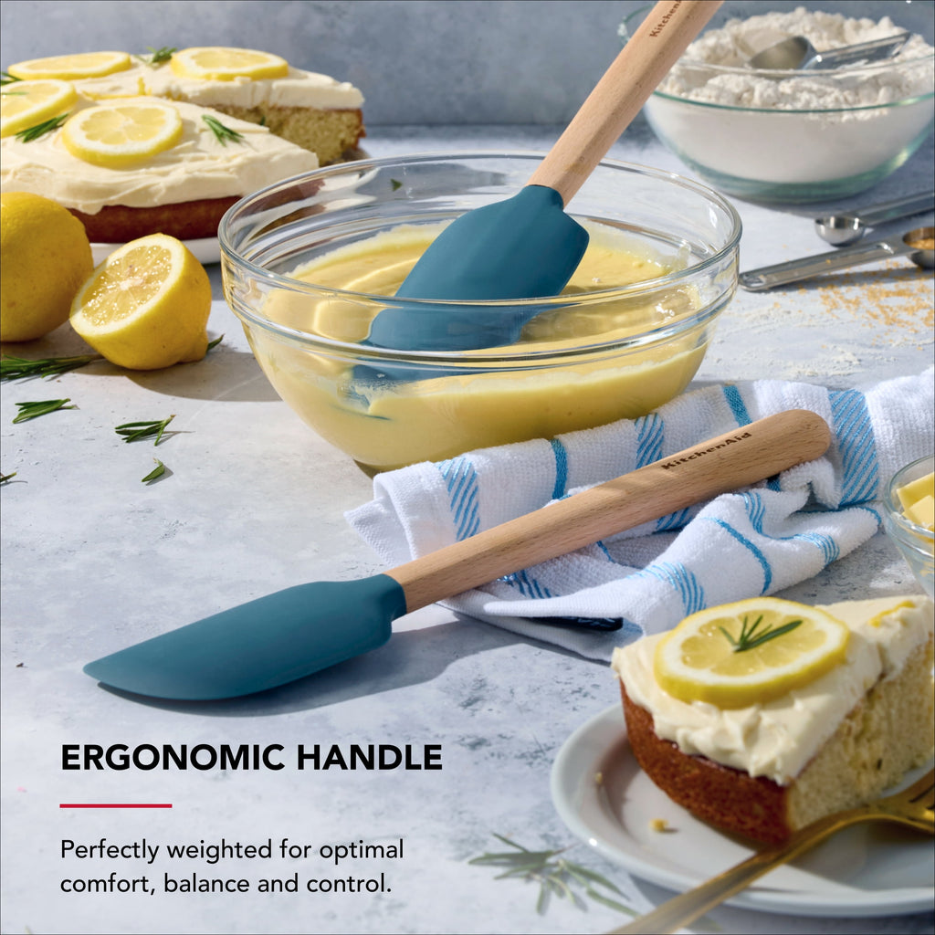 2-Piece Silicone Mixing Spatula and Scraper Set for Cooking, Agave - Image 4