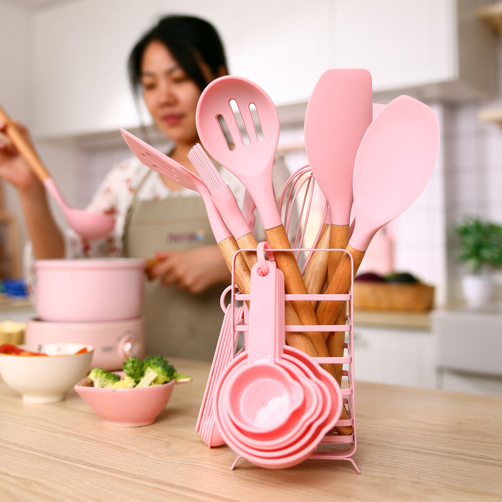 Hecef 32 PCS Silicone Cooking Utensils Set, 446°F Heat Resistant for Nonstick Cookware - Image 5