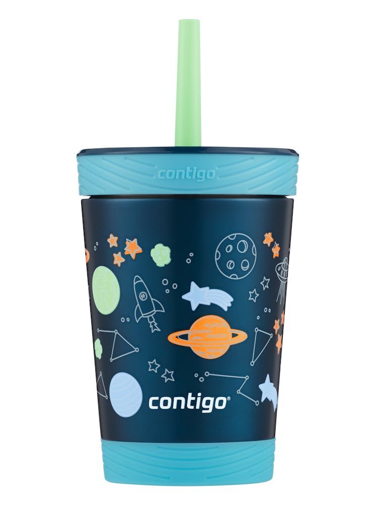 kids tumbler with straw front view