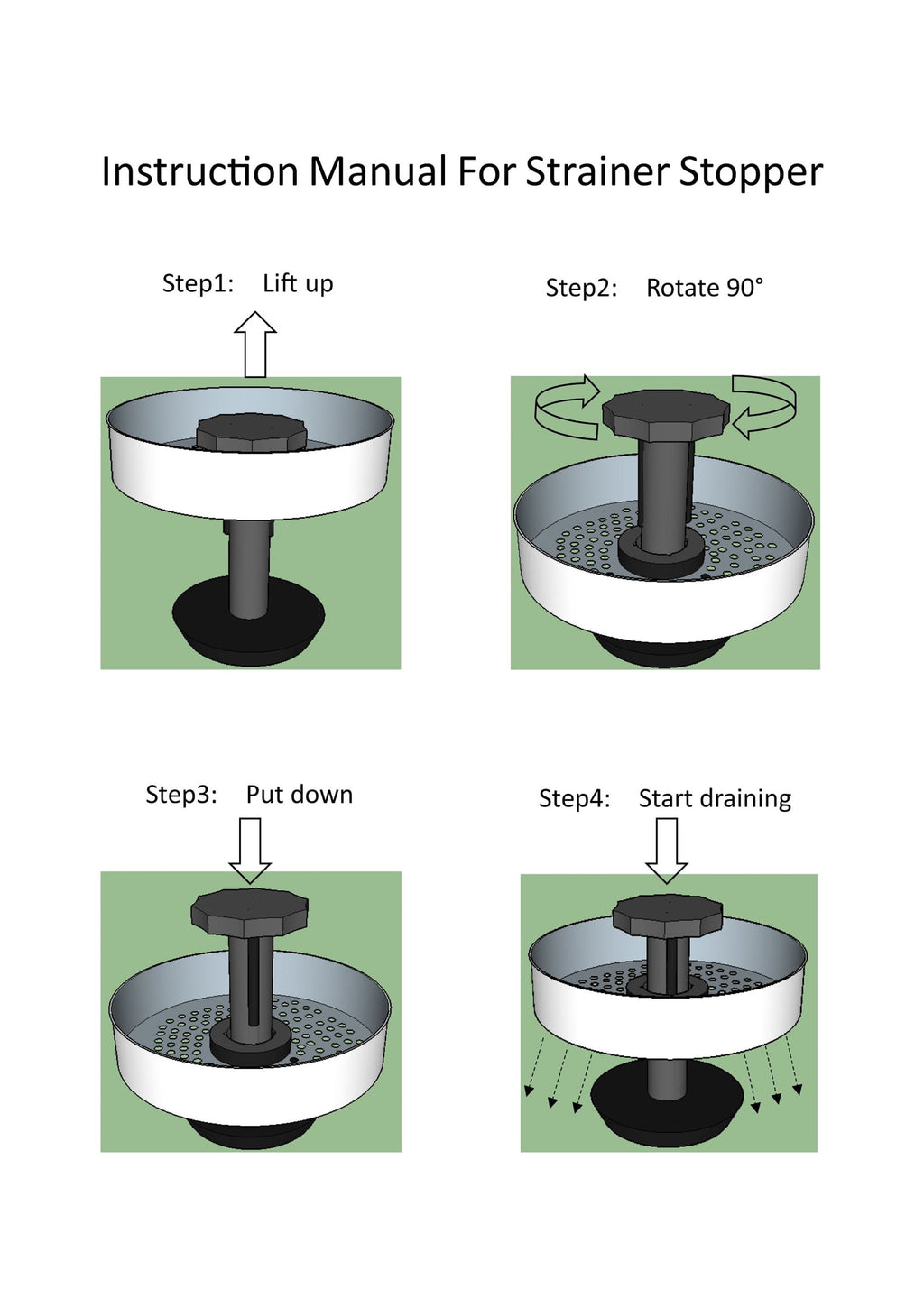Mainstays Silver Stainless Steel Kitchen Sink Strainer and Drain Catcher with Rubber Stopper - Image 3