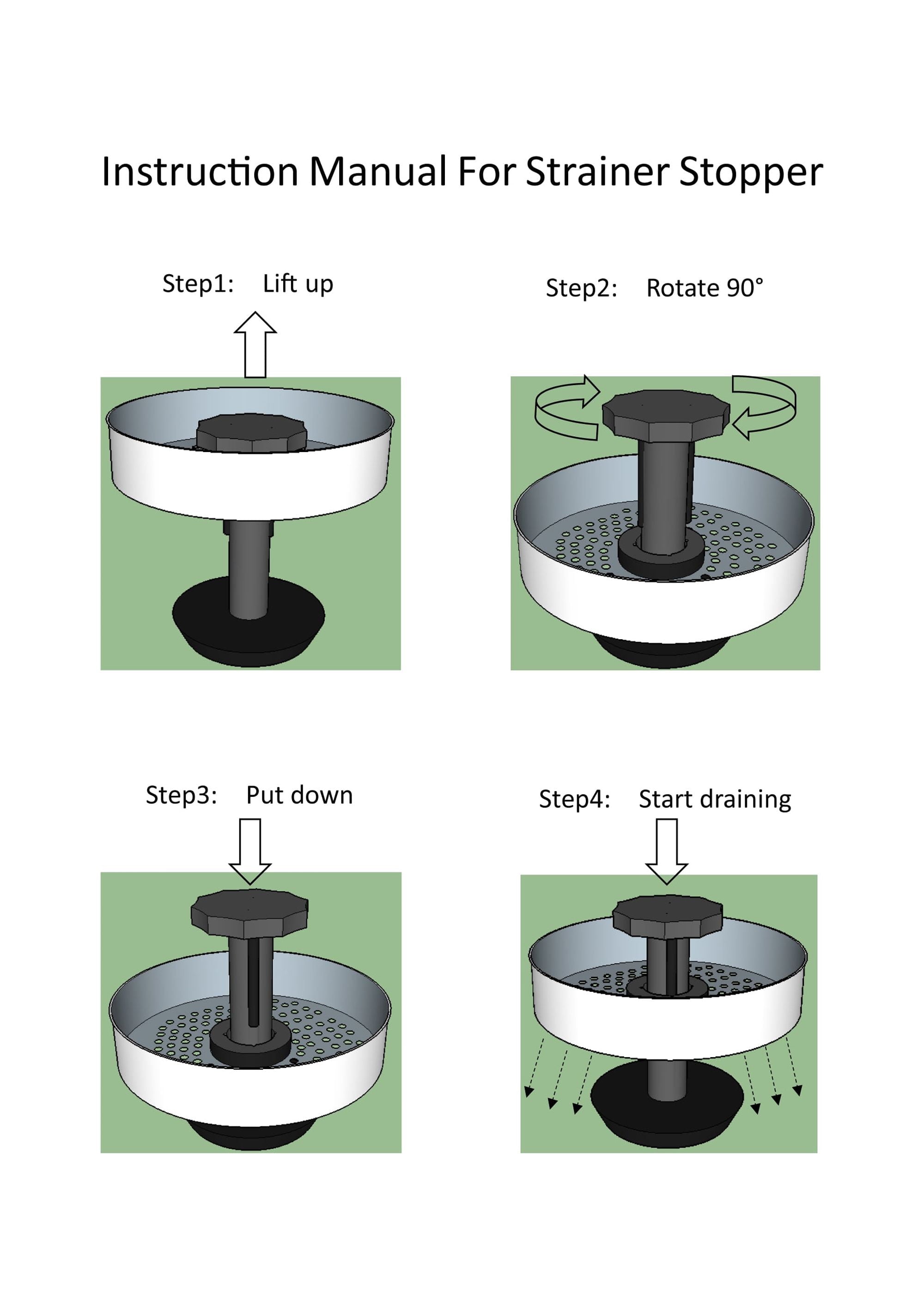 Mainstays Silver Stainless Steel Kitchen Sink Strainer and Drain Catcher with Rubber Stopper - Image 3