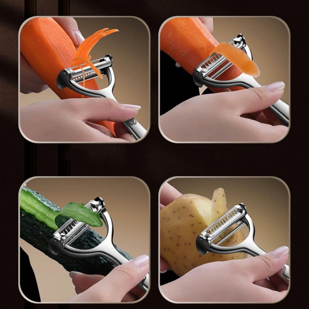 LIIGEMI 2-in-1 Vegetable Peeler and Julienne Cutter - Stainless Steel Y Peeler for Potatoes, Cucumber, Apple Peeler -... - Image 4