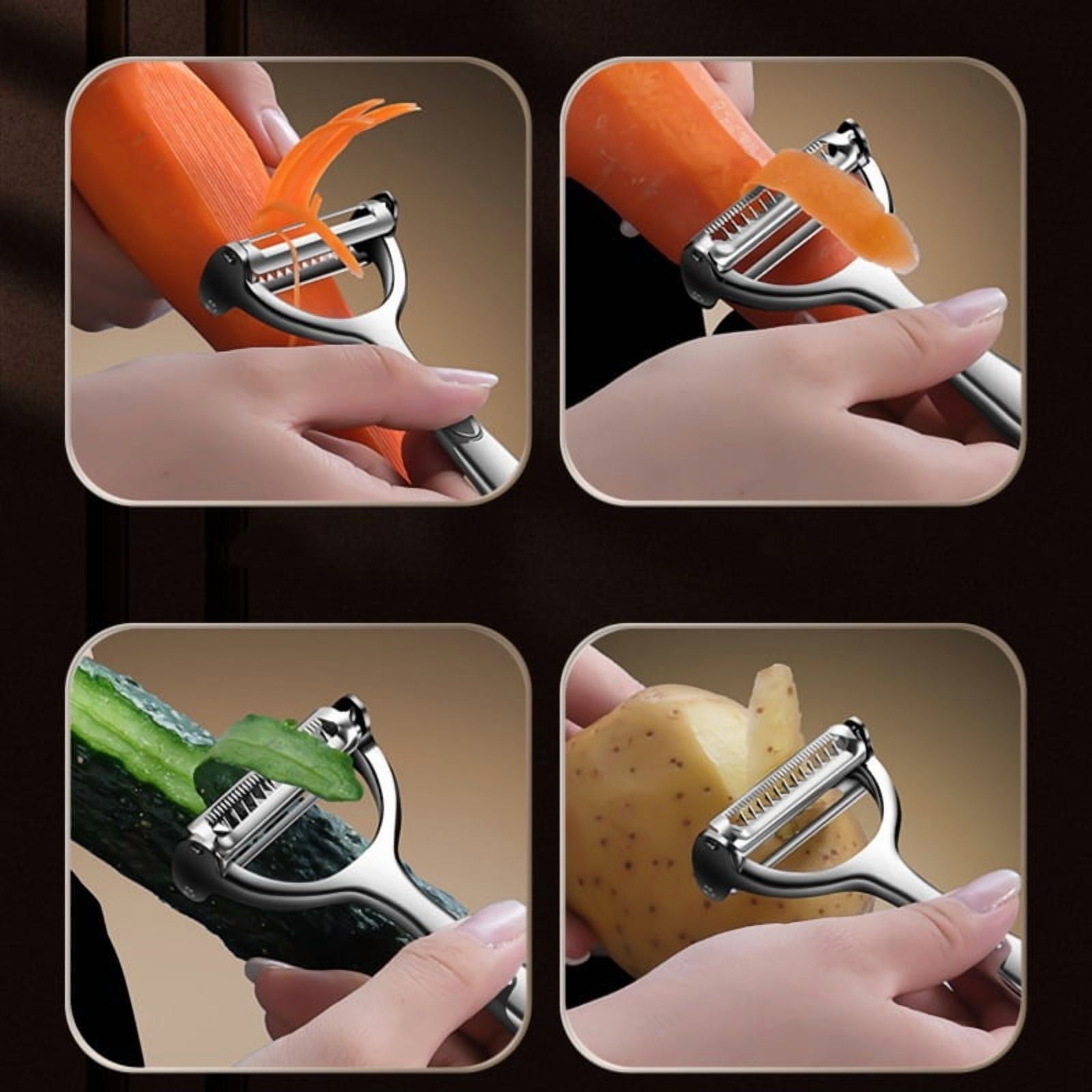 LIIGEMI 2-in-1 Vegetable Peeler and Julienne Cutter - Stainless Steel Y Peeler for Potatoes, Cucumber, Apple Peeler -... - Image 4