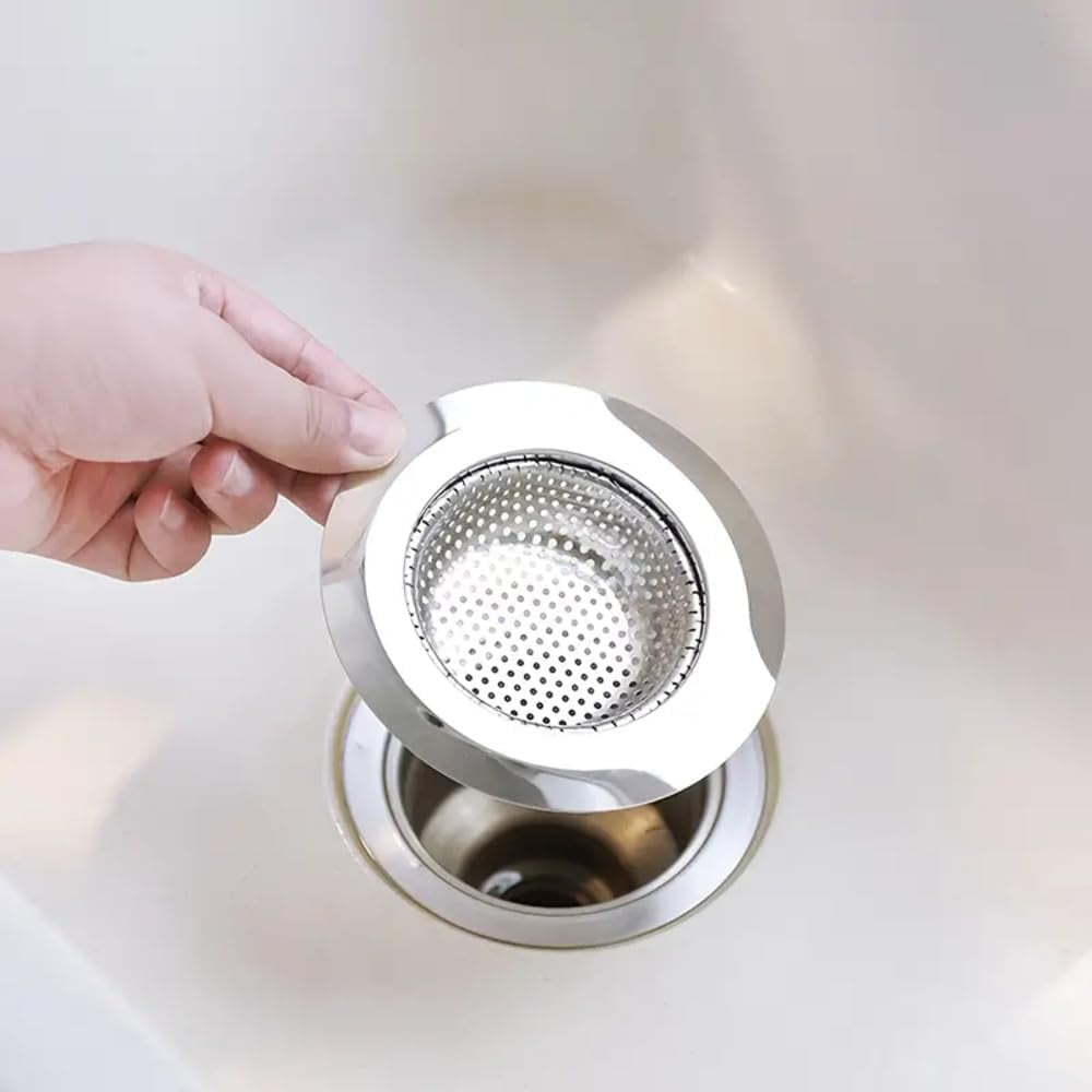 2 Pack Sink Strainer Sets - Large Wide Rim 4.5" Stainless Steel Strainer with Rust-Free Function and Anti-Clogging Mi... - Image 2
