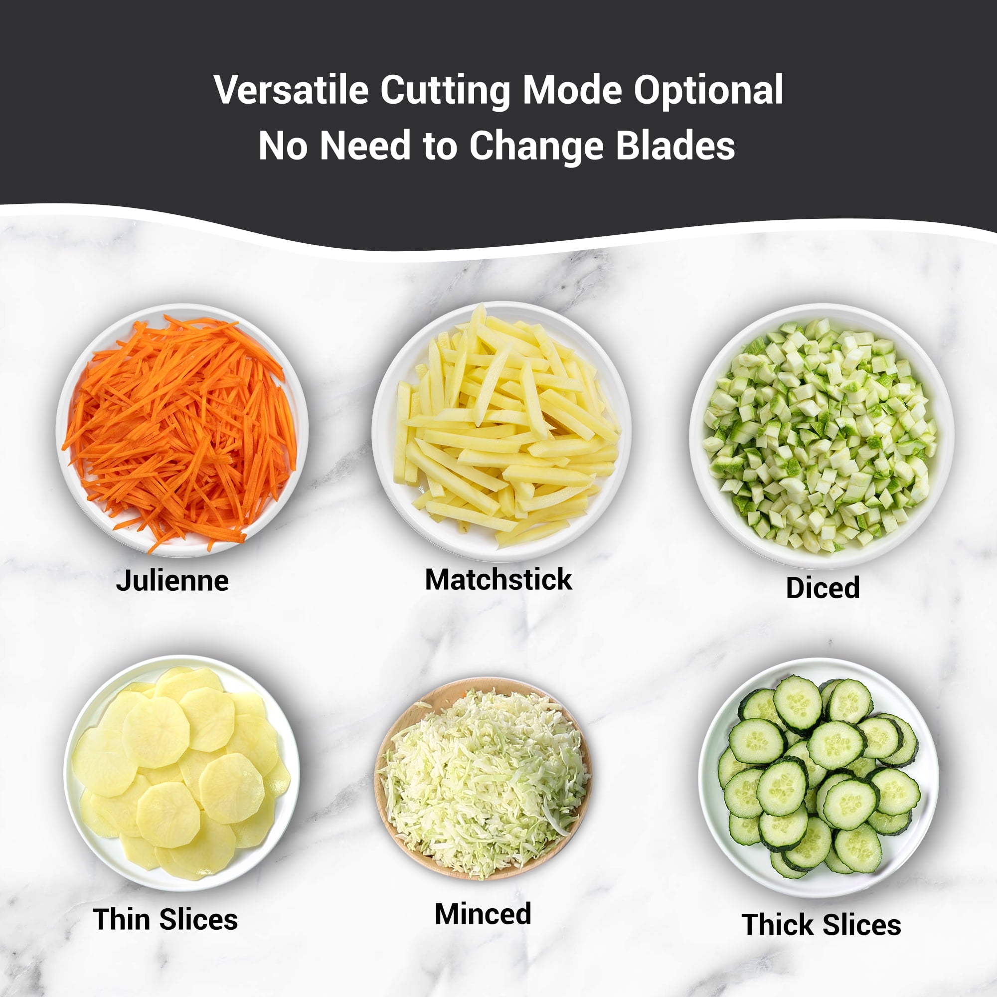 ONCE FOR ALL Vegetable Mandoline Slicer Chopper, Kitchen Adjustable Safe Onion Potato Food Chopper, Perfect for Slici... - Image 4