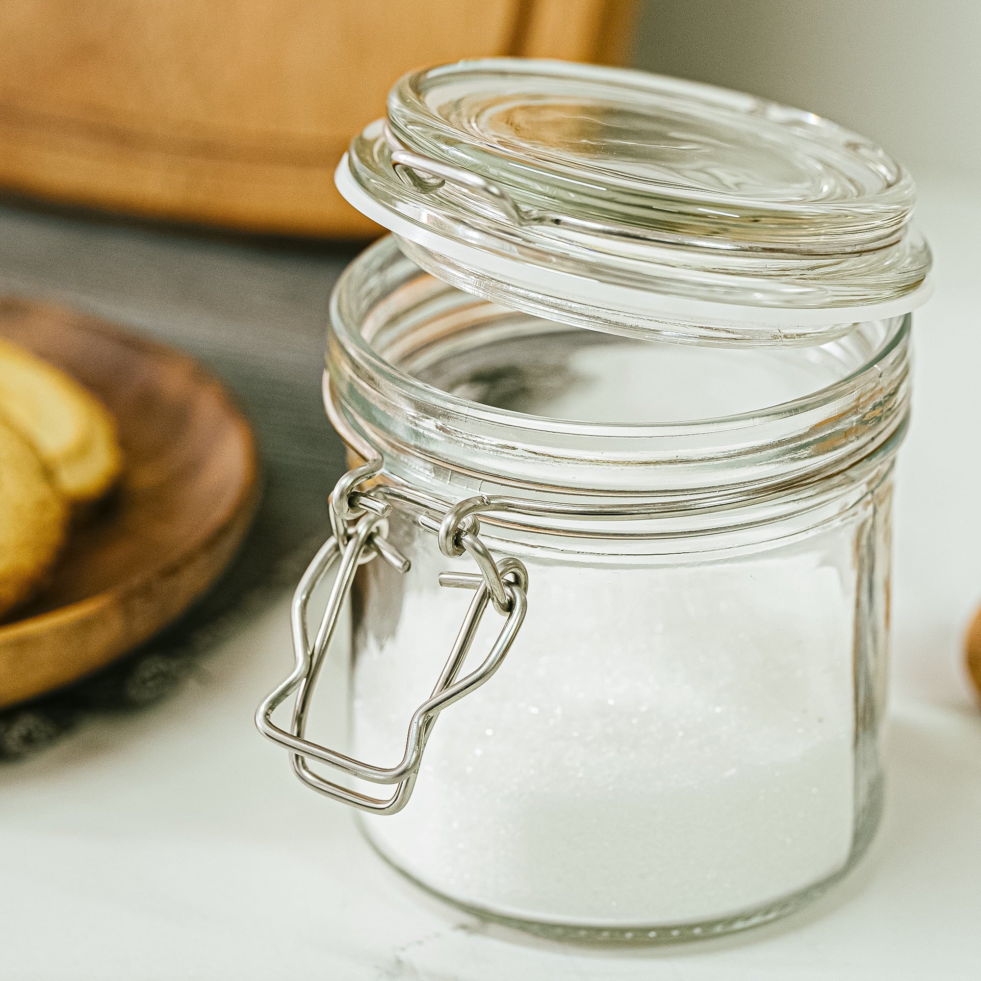 Mainstays 9.4 oz Glass Airtight Food Storage Jar Canister with Locking Lid, Kitchen Pantry Storage Container for Spic... - Image 5