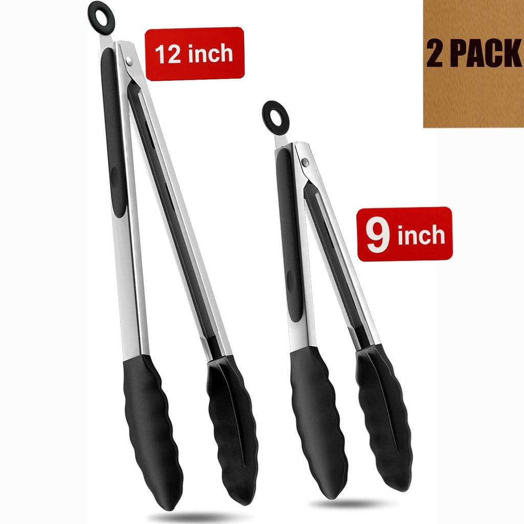 Qissep 2Pcs Kitchen Tongs for Cooking, Silicone Tongs for Cooking, Heat Resistant up to 600℉, Ideal for Kitchen Cooki... - Image 2