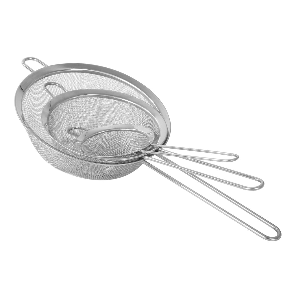 Mainstays 3 Pack Premium Stainless Steel Fine Mesh Strainers, 4", 6", and 8", Silver - Image 4