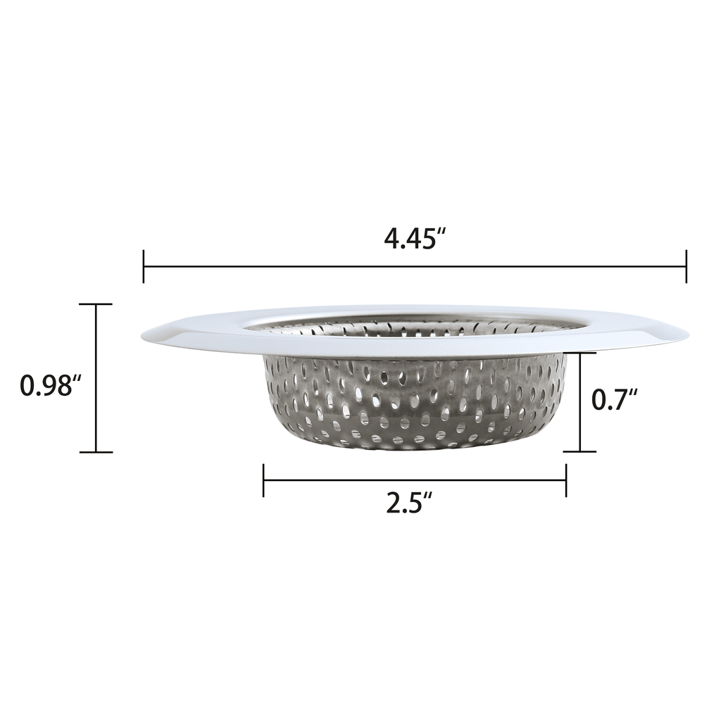 Mainstays Stainless Steel Kitchen Sink Drain Strainer 4.45" - Durable Food Catcher Chrome - Image 4