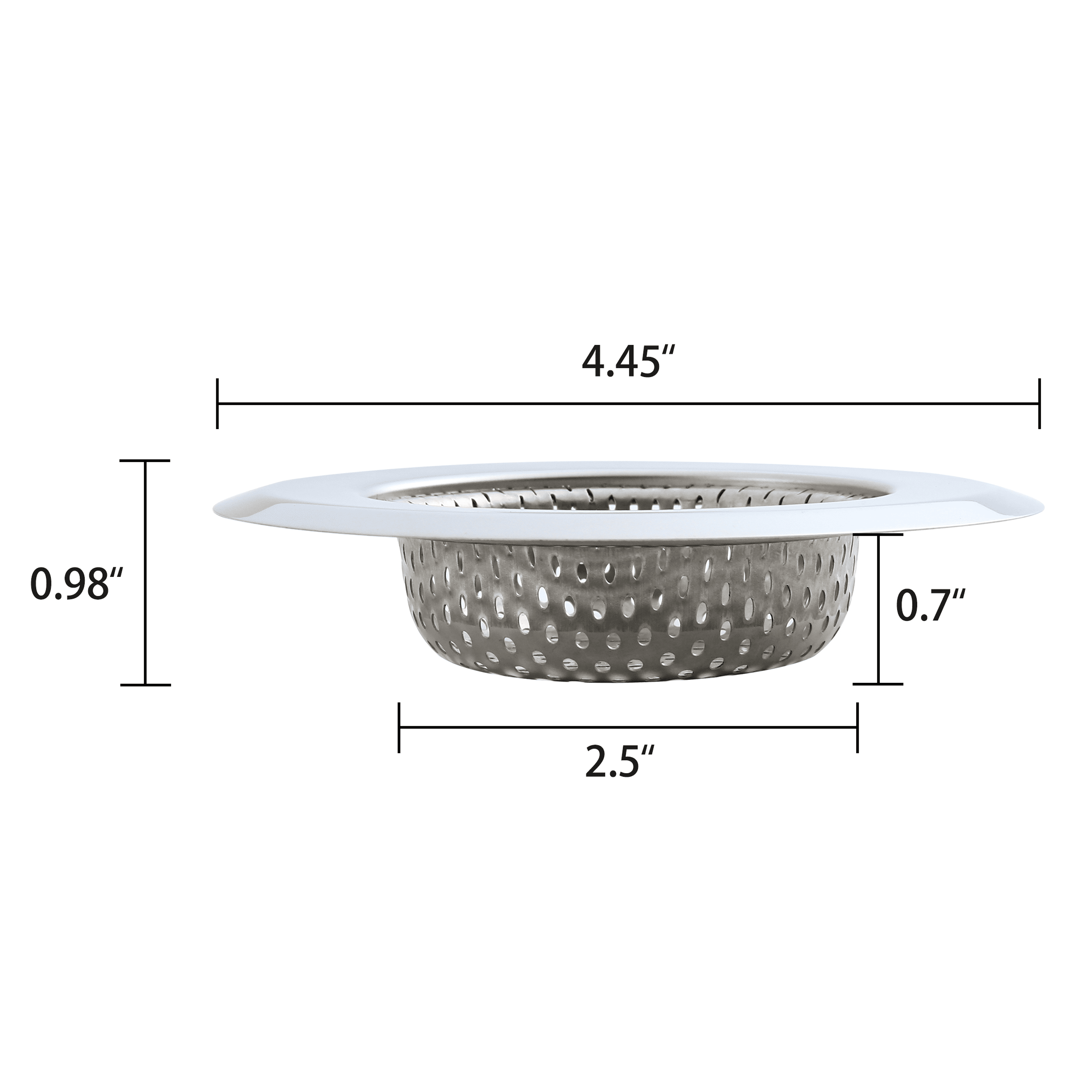 Mainstays Stainless Steel Kitchen Sink Drain Strainer 4.45" - Durable Food Catcher Chrome - Image 4