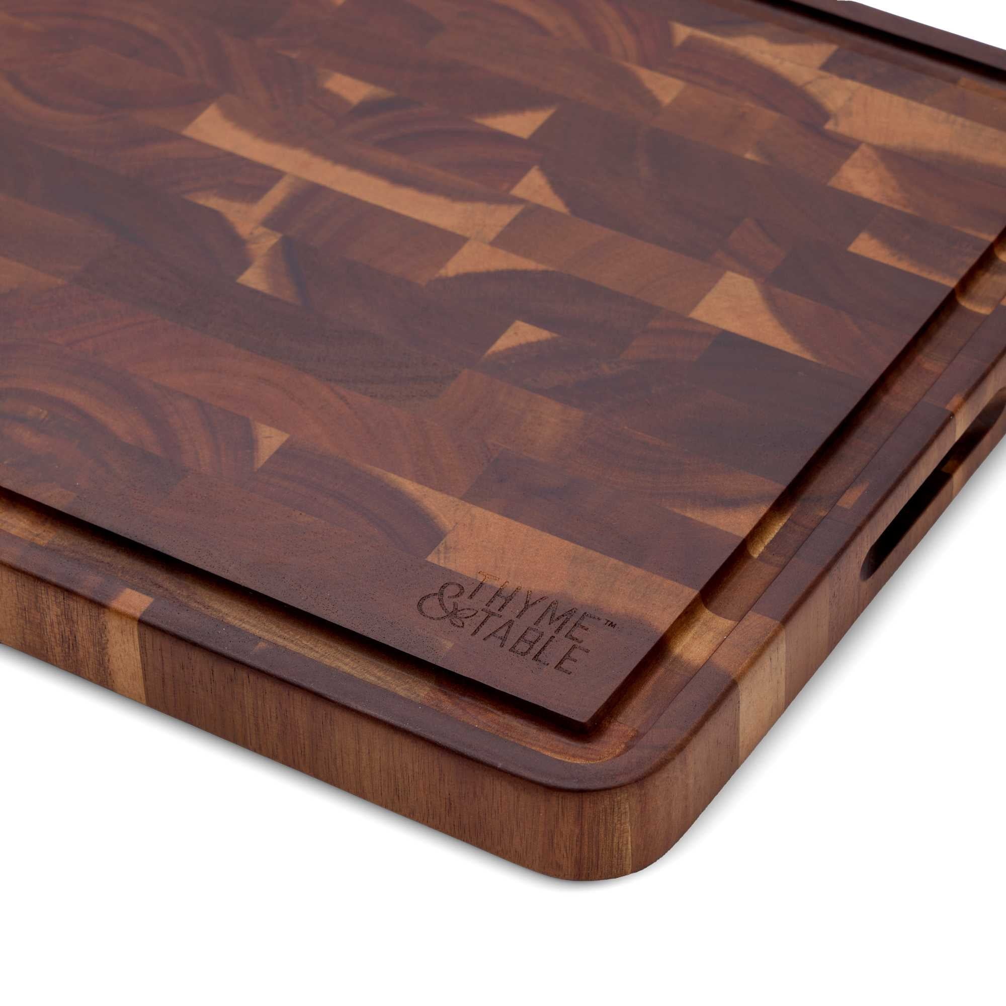 Thyme & Table 12"x18" Acacia End Grain Butcher Block - Image 3