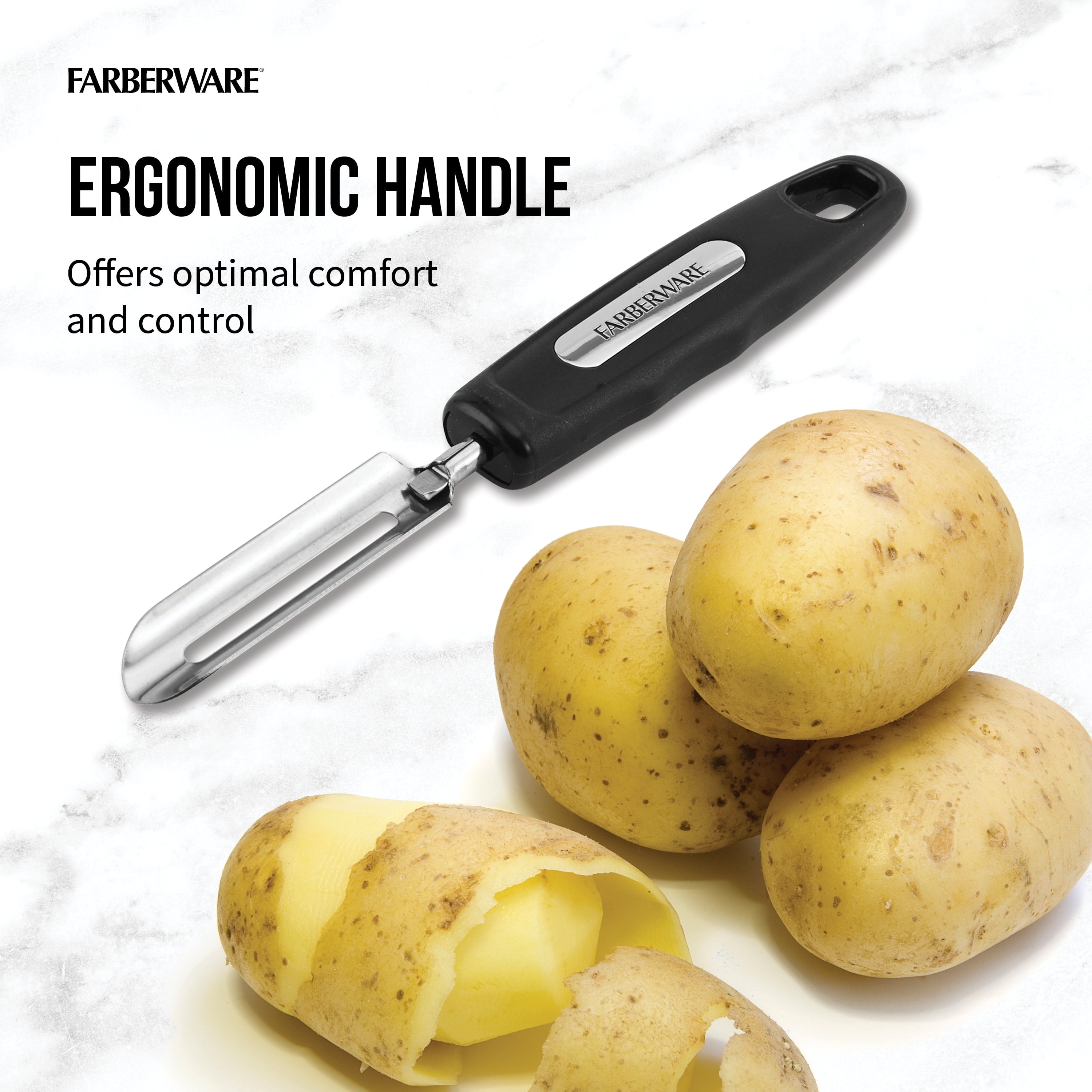 Professional Swivel Peeler Stainless Steel Blade in Black - Image 3