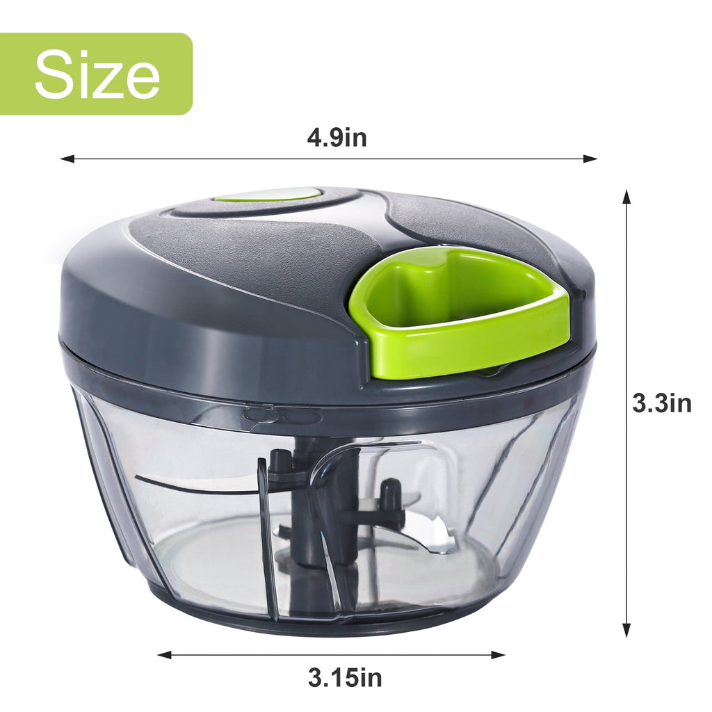 Dream Snail Vegetable Chopper Manual Food Processor with Pull Cord, 500 ml Hand-Powered Kitchen Cutter for Garlic, On... - Image 2