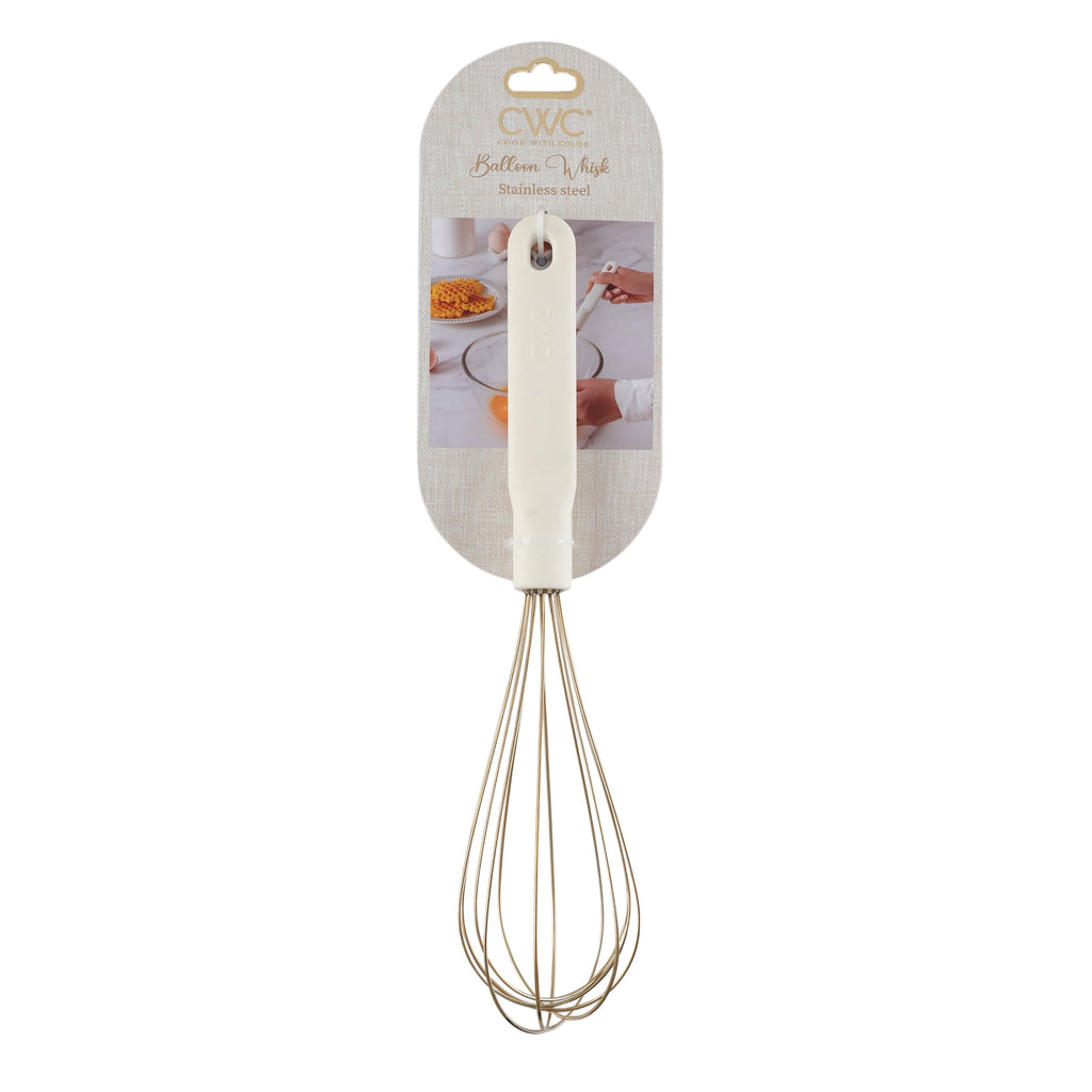 Wire Hand Whisk for Cooking Durable, Rust-Resistant & Dishwasher Safe, Cream & Gold - Image 4