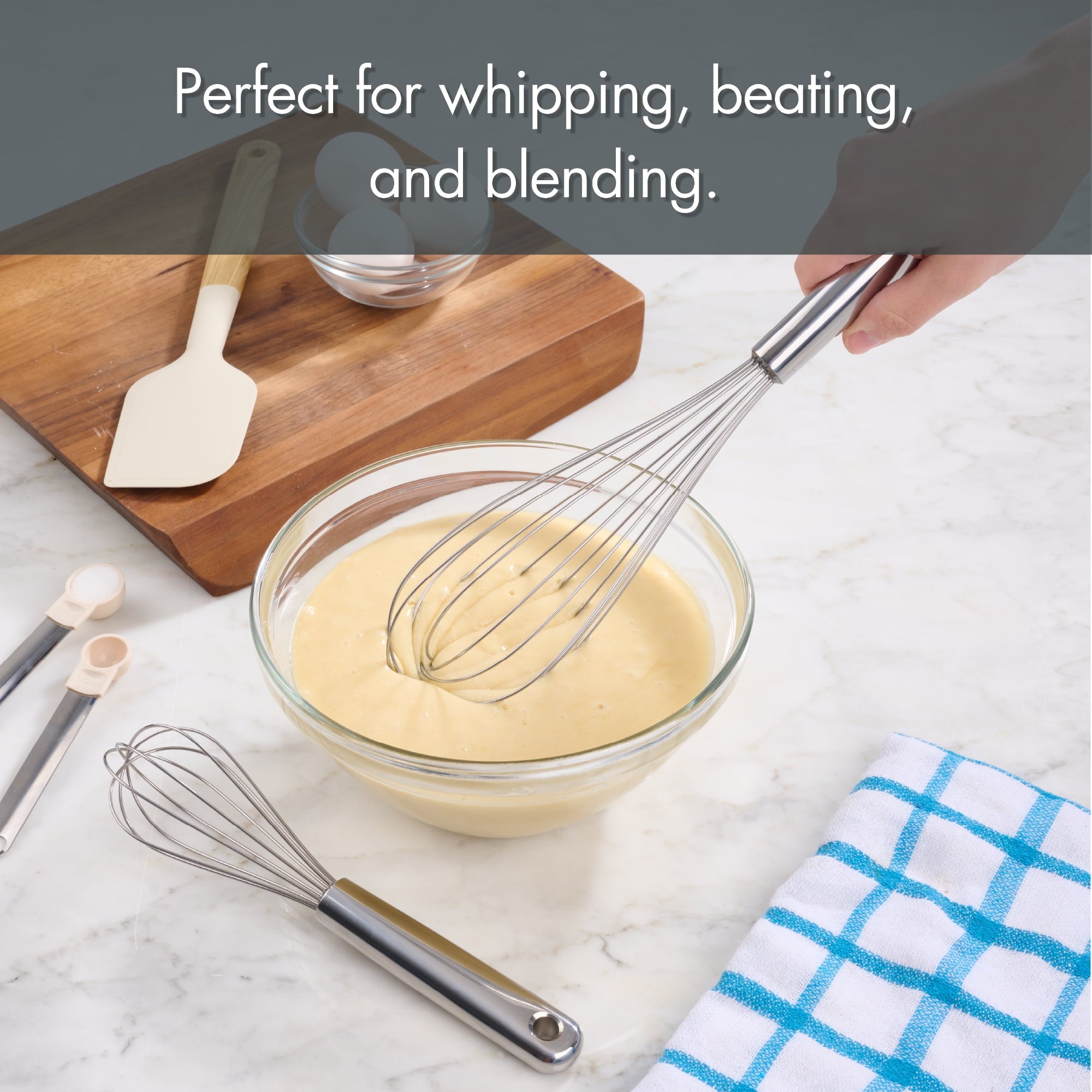 Mainstays 2 Piece Stainless Steel Balloon Whisk, 11.8 inch and 8.85 inch - Image 2