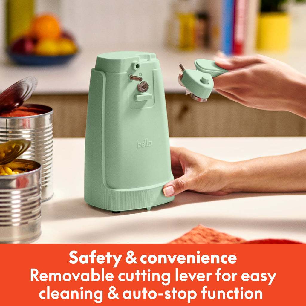 Electric Can Opener with Stainless Steel Cutting Blade and Cord Storage, Seaglass - Image 6