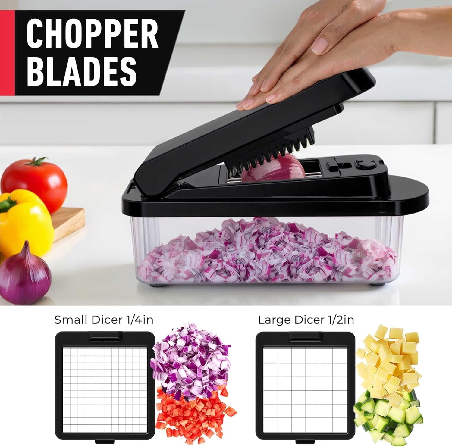 Vegetable Chopper, 10-in-1 Chopper Vegetable Cutter, Food Chopper with Container, Multifunctional Vegetable Cutter wi... - Image 6