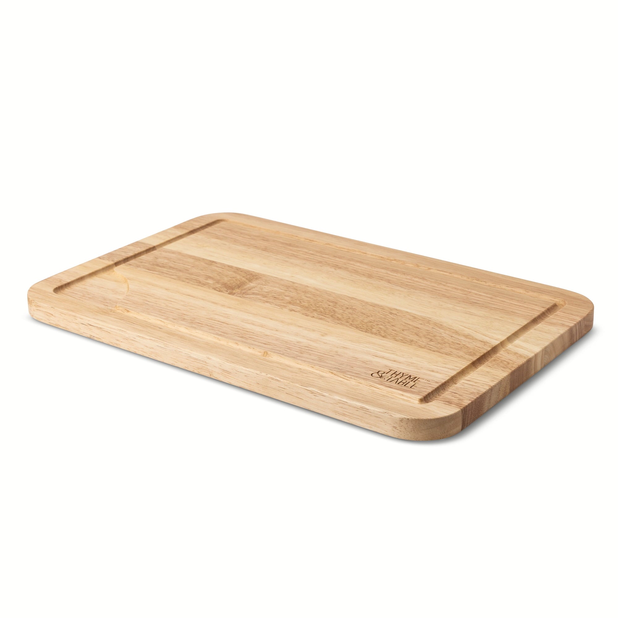 Thyme & Table Large 12" x18" Rubberwood Cutting Board with Shaped Anti-Slip Grips - Image 4