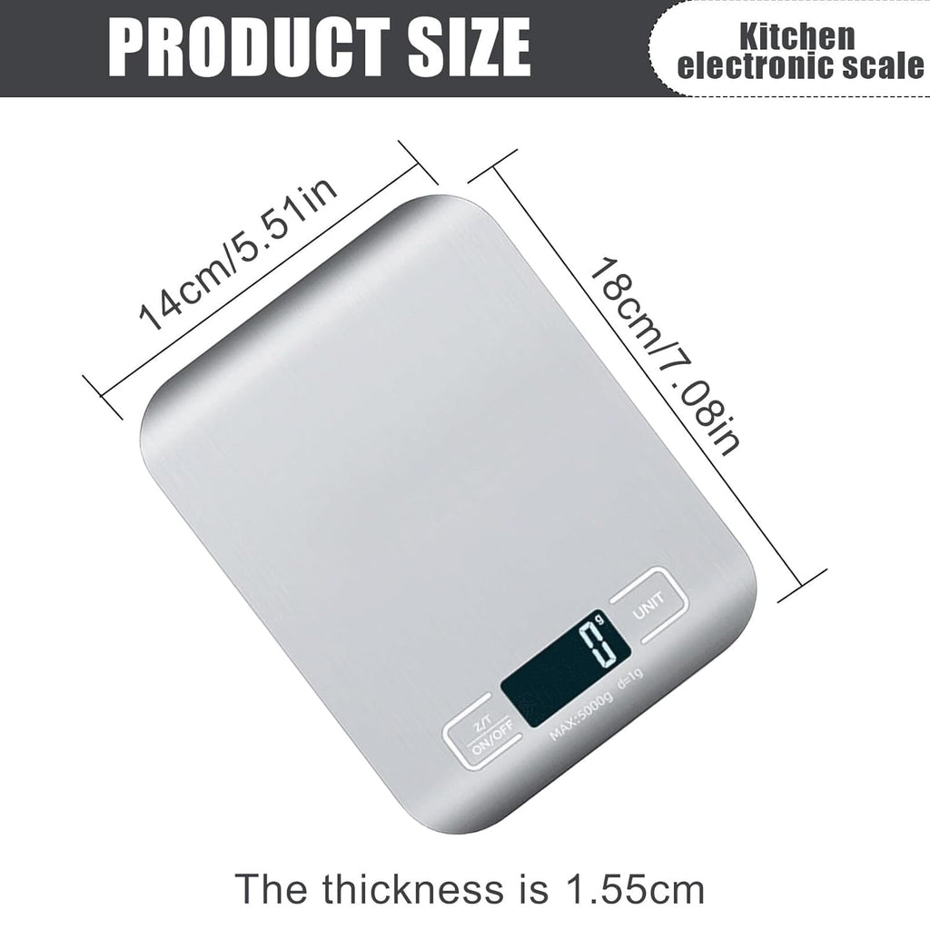 Food Scale Digital Kitchen Scale with 1g/0.05oz Precise Graduation, 5 Units LCD Display Scale for Cooking/Baking in K... - Image 2