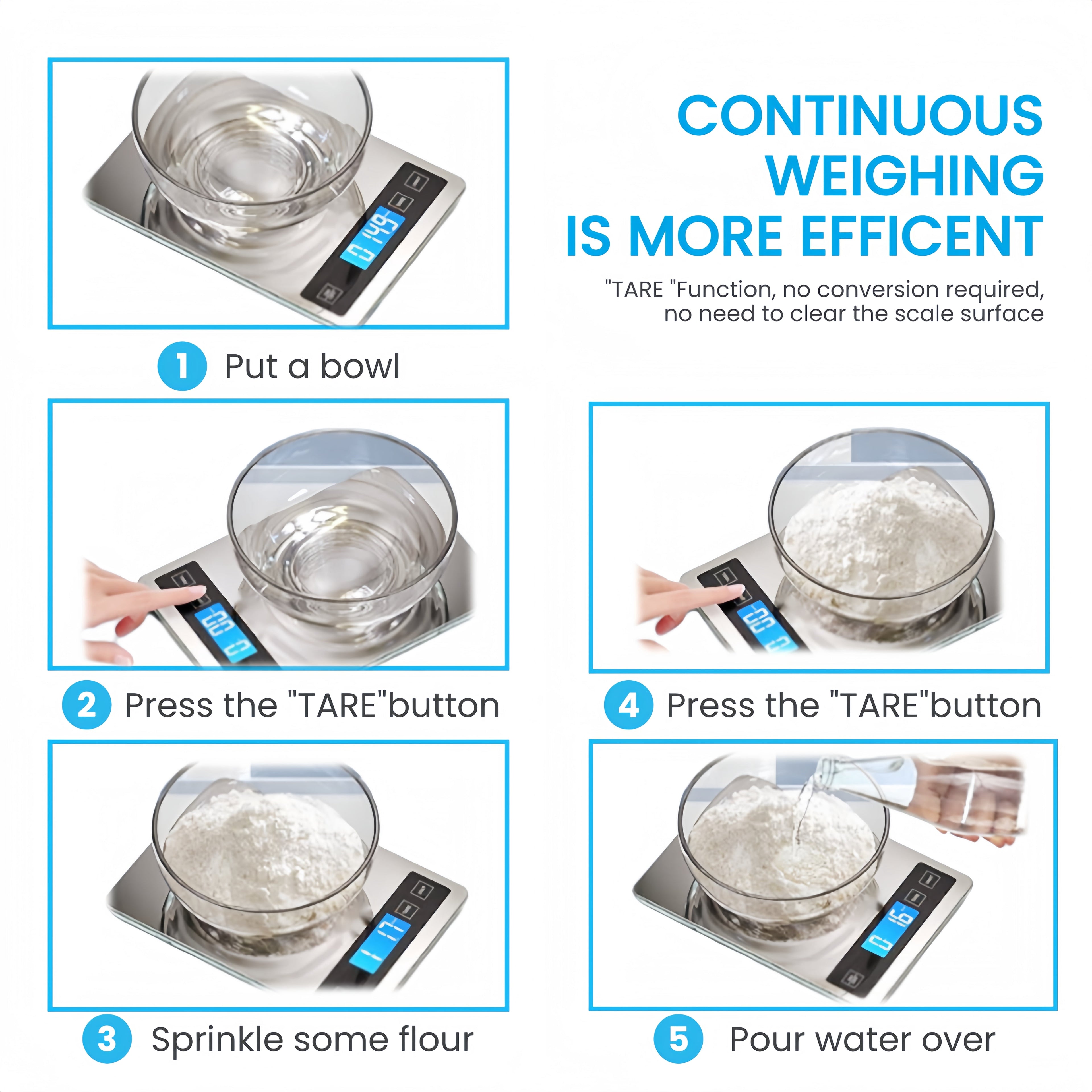22lb Digital Kitchen Scale,Food Scale Measures in Grams and Ounces for Weight Cooking Baking,1g/0.1oz Precise Graduat... - Image 6