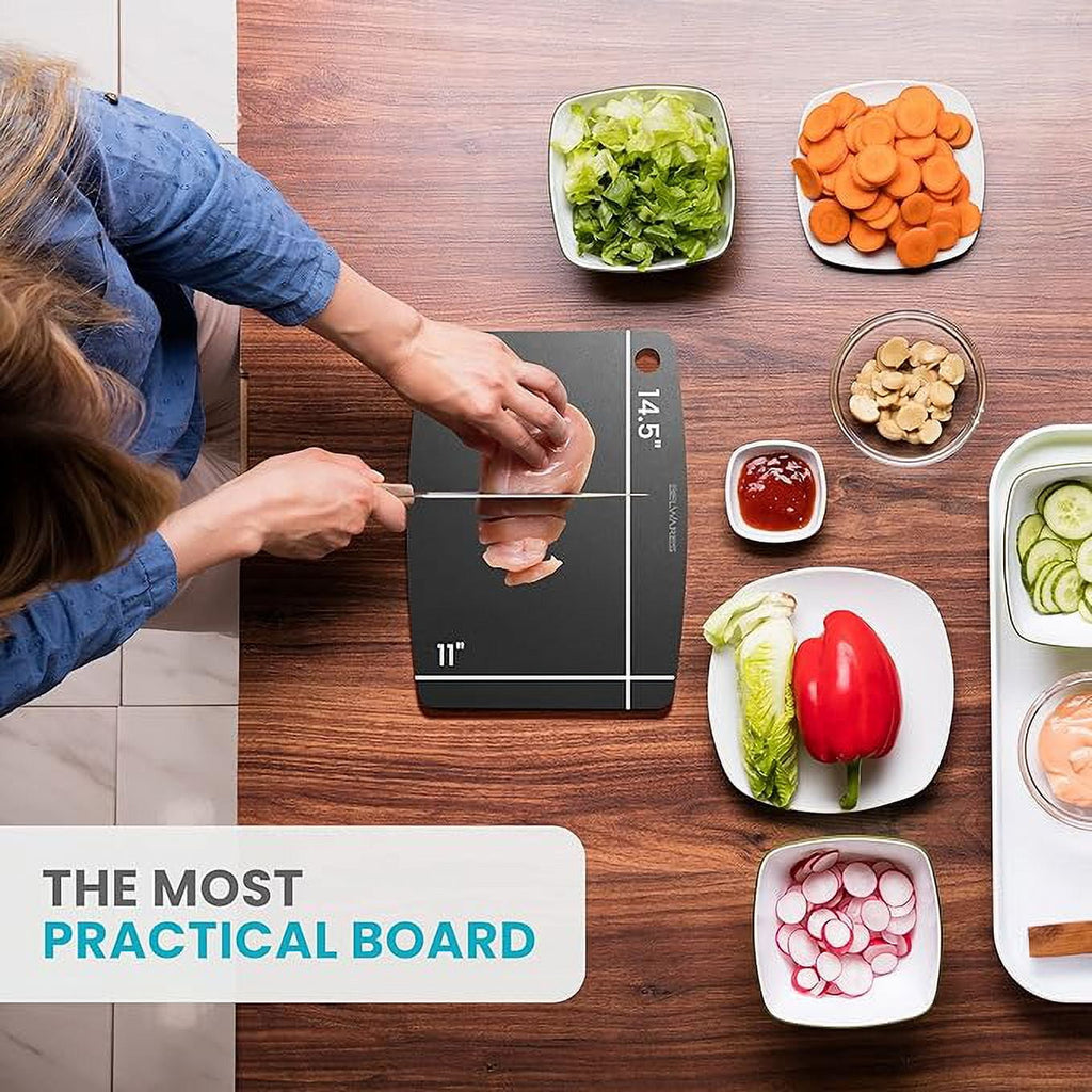 Dishwasher Safe Cutting Board for Kitchen, Large Composite Wood Chopping Board, Thin Lightweight Heat Resistant BPA-F... - Image 2