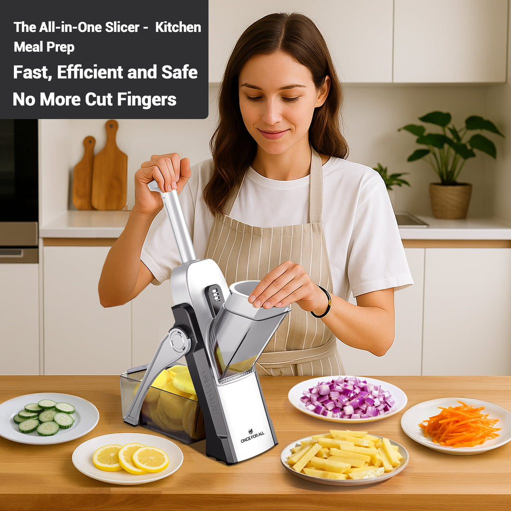 ONCE FOR ALL Vegetable Mandoline Slicer Chopper, Kitchen Adjustable Safe Onion Potato Food Chopper, Perfect for Slici... - Image 2