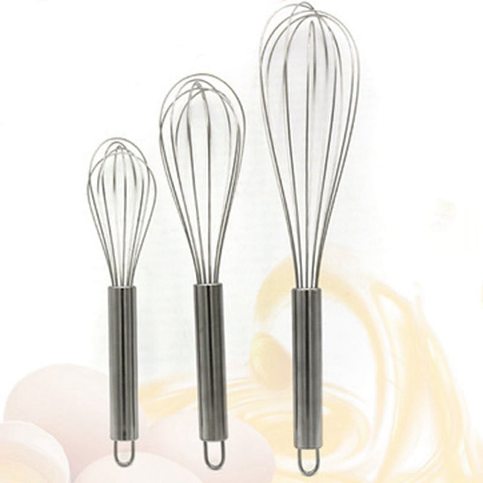 3 Pack Whisk Egg Stainless Steel Set 8"10"12" for Cooking Kitchen Strong Handles Balloon Wire Egg Beater for Stirring... - Image 3