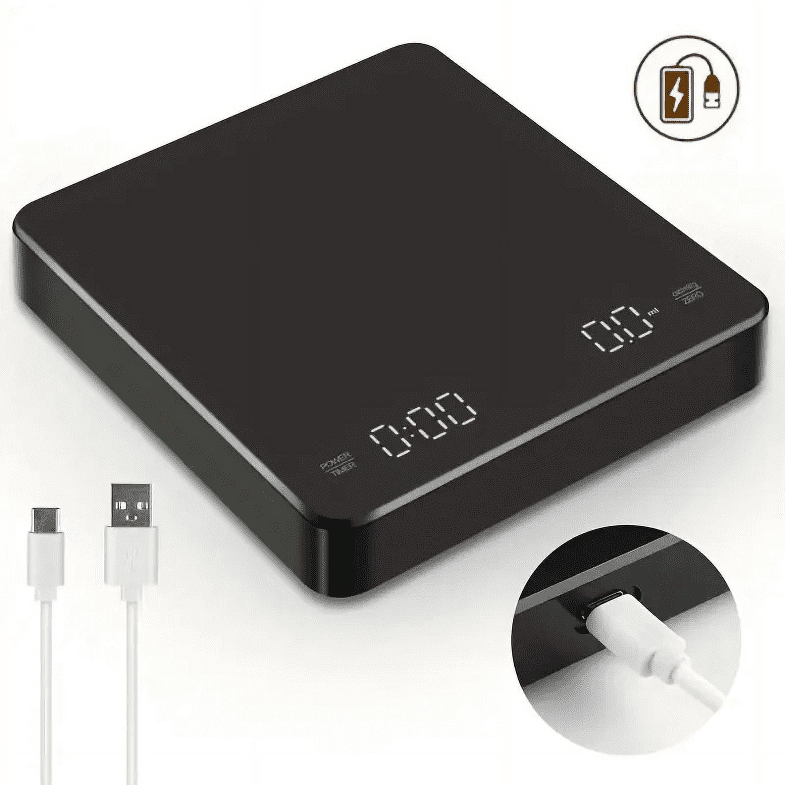 Digital Coffee Scale with Timer LED Screen Espresso USB 3kg Max.Weighing 0.1g High Precision Measures in Oz/ml/g Kitc... - Image 5