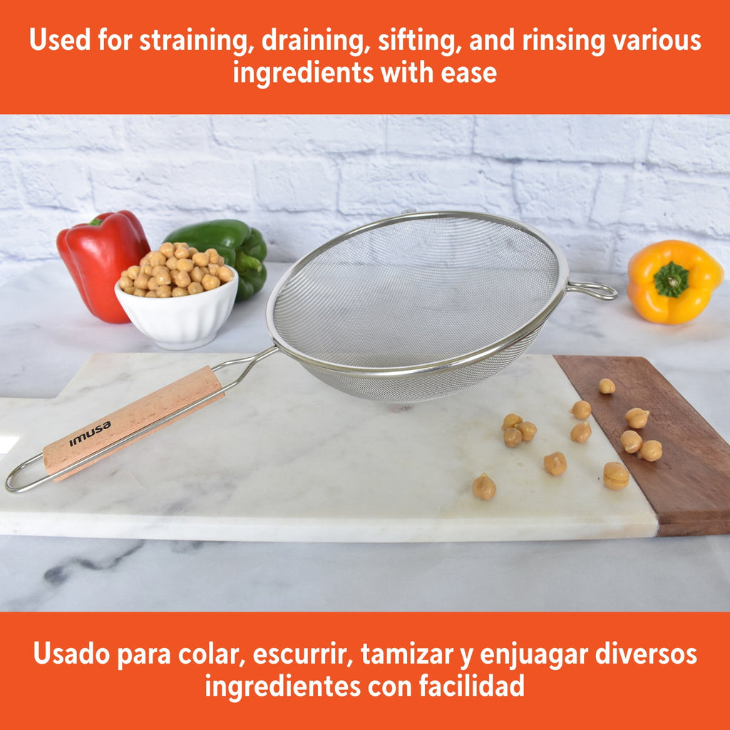 IMUSA 6in Stainless Steel Strainer with Wood Handle - Image 6