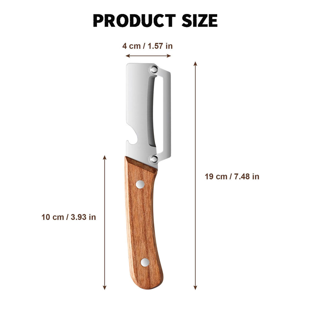 Multifunctional Vegetable Peeler with Wooden Handle and Bottle Opener, Kitchen Tool for Fruit Apple Potato Pumpkin Pa... - Image 4