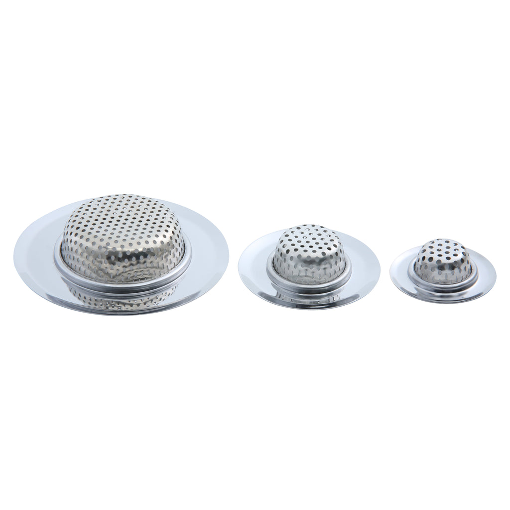 Mainstays Stainless Steel Kitchen Sink Drain Strainer Set 3 Pack 4.45", 2.95", 2.1" Silver - Image 5
