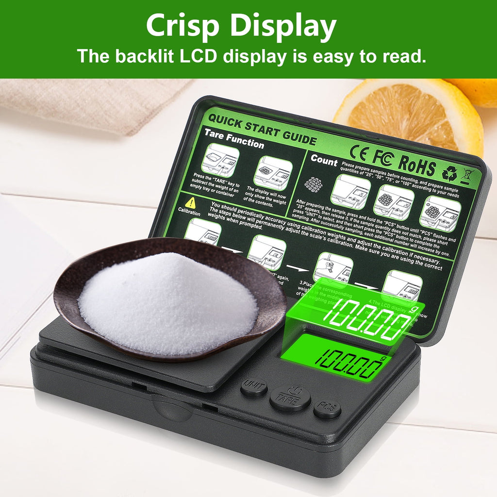 Digital Mini Pocket Scale, Precision Gram Jewelry Gold Scale 1000g*0.01,Kitchen Food Scale with LCD Display Black for... - Image 5