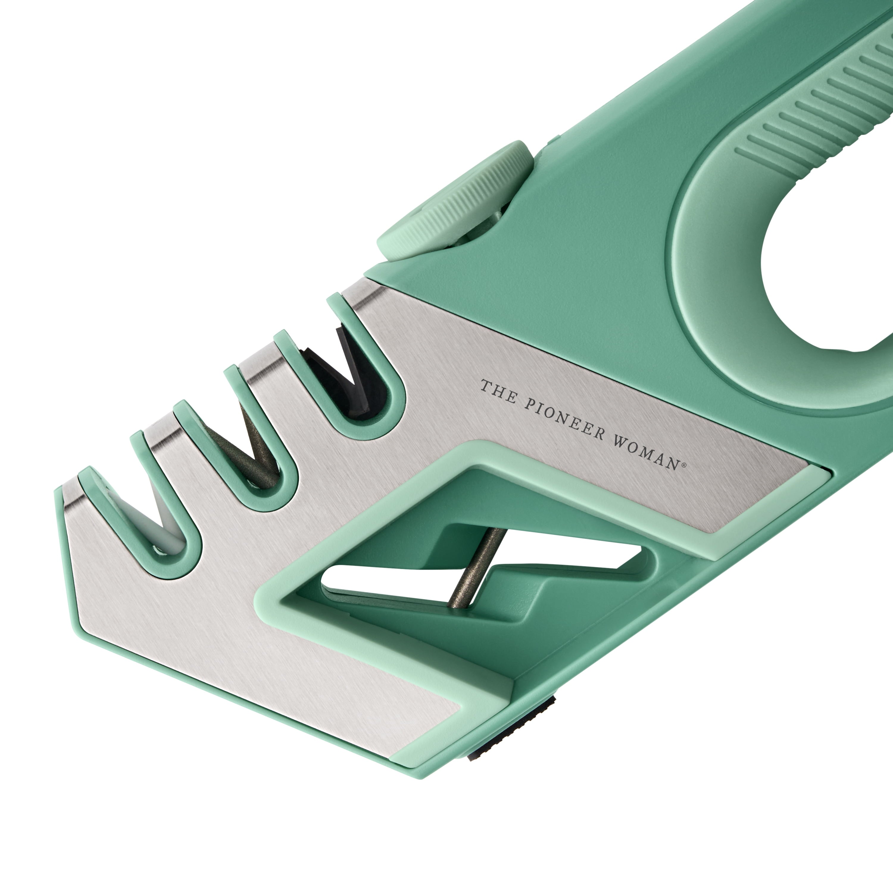 The Pioneer Woman 4 Stage Knife Shear & Sharpener, Green - Image 6