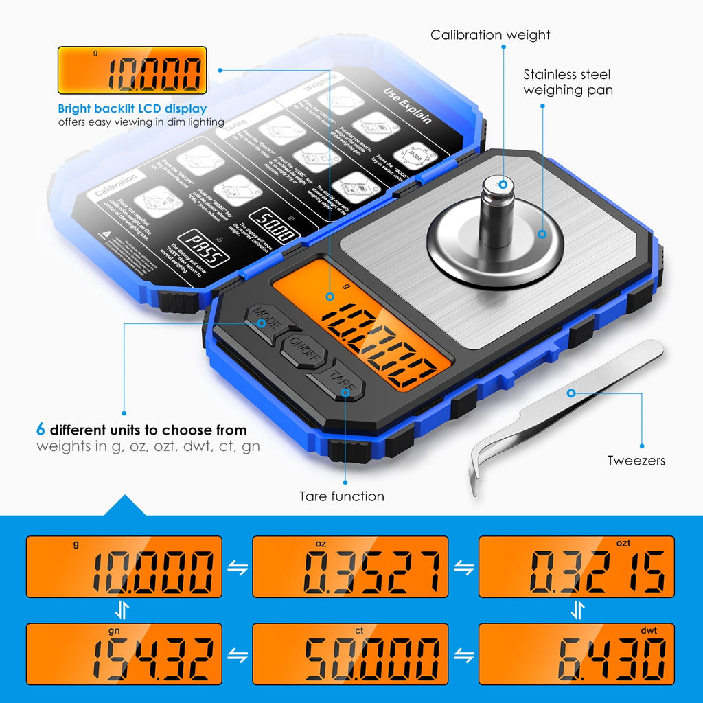 Scale for Kitchen, Digital Scale 20g-0.001g Pocket Scale Electronic Smart Scale with 20g Calibration Weight Mini Scal... - Image 4