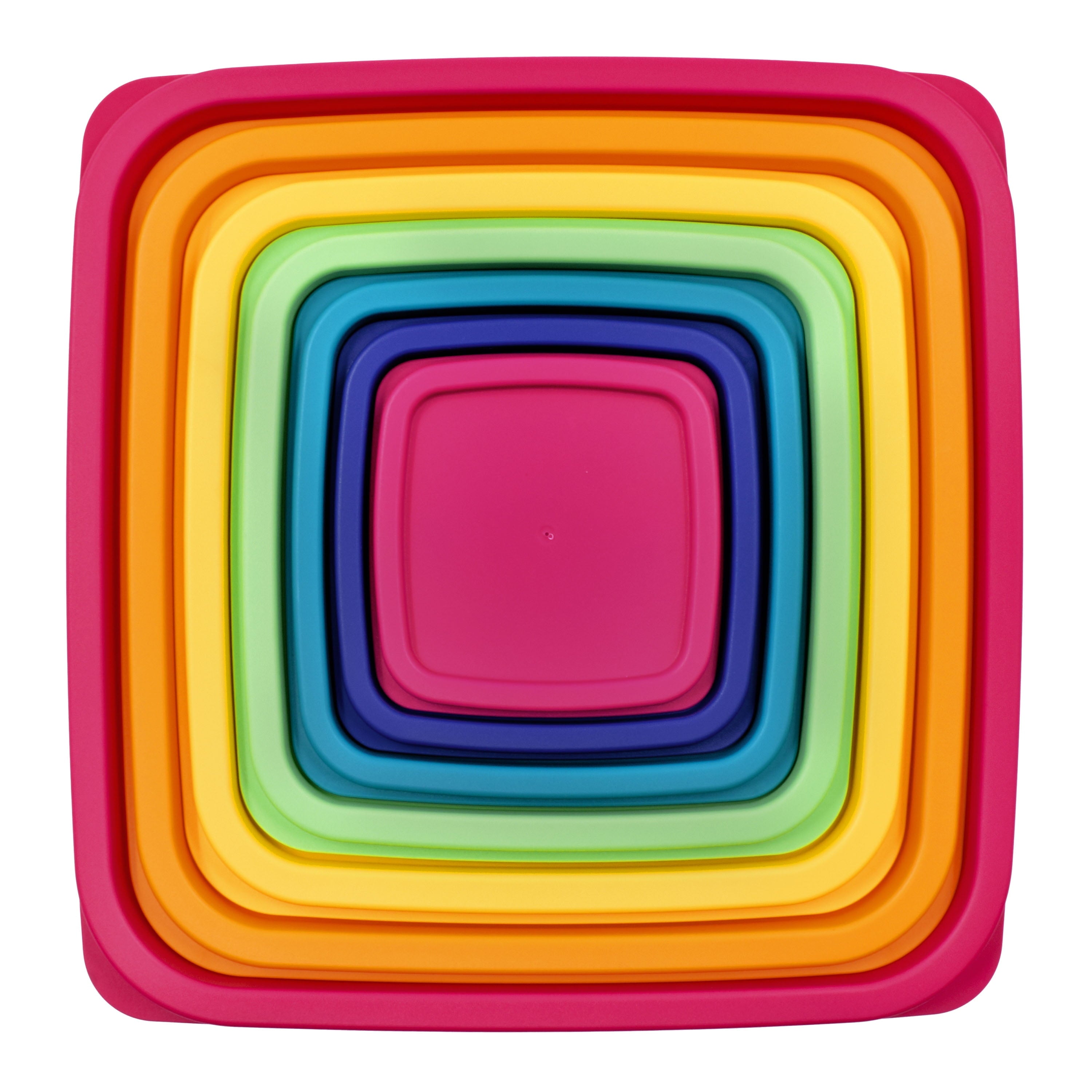 Mainstays Plastic Rainbow Food Storage Set, Multi Color, 14 Count, Best Used for Leftover Storage and Reheating - Image 4