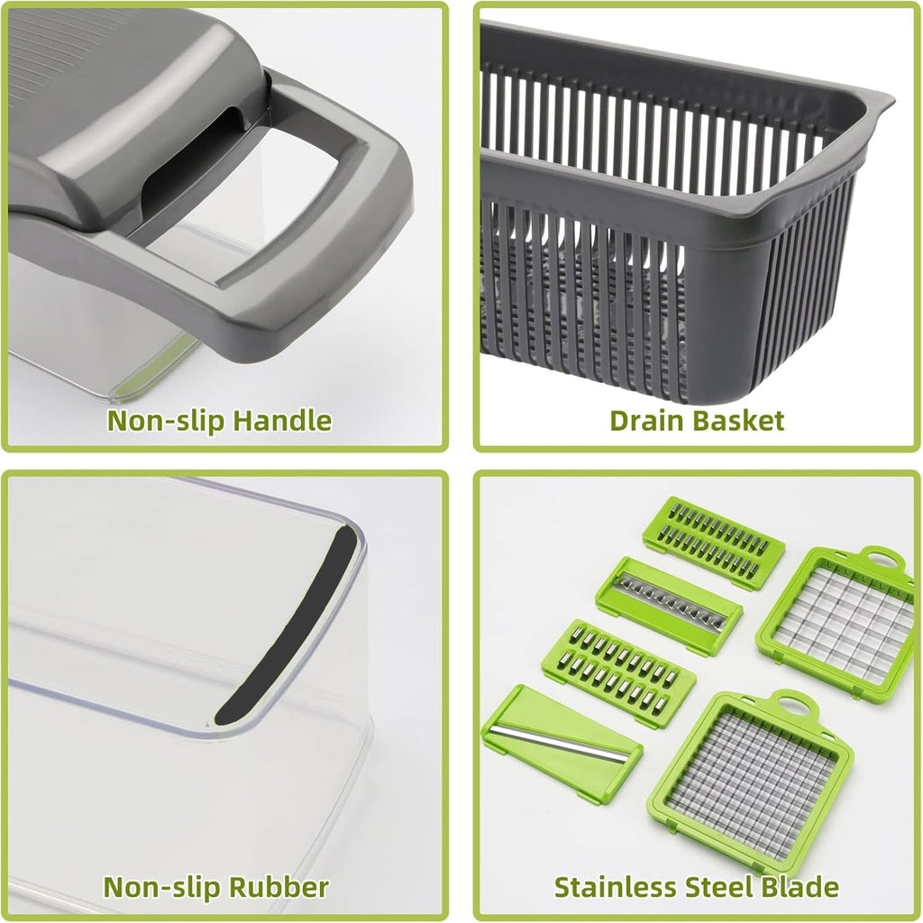 PHANCIR Vegetable Chopper, 17 in 1 Multi-Function Food Chopper, Professional Kitchen Gadget with Container - Image 6