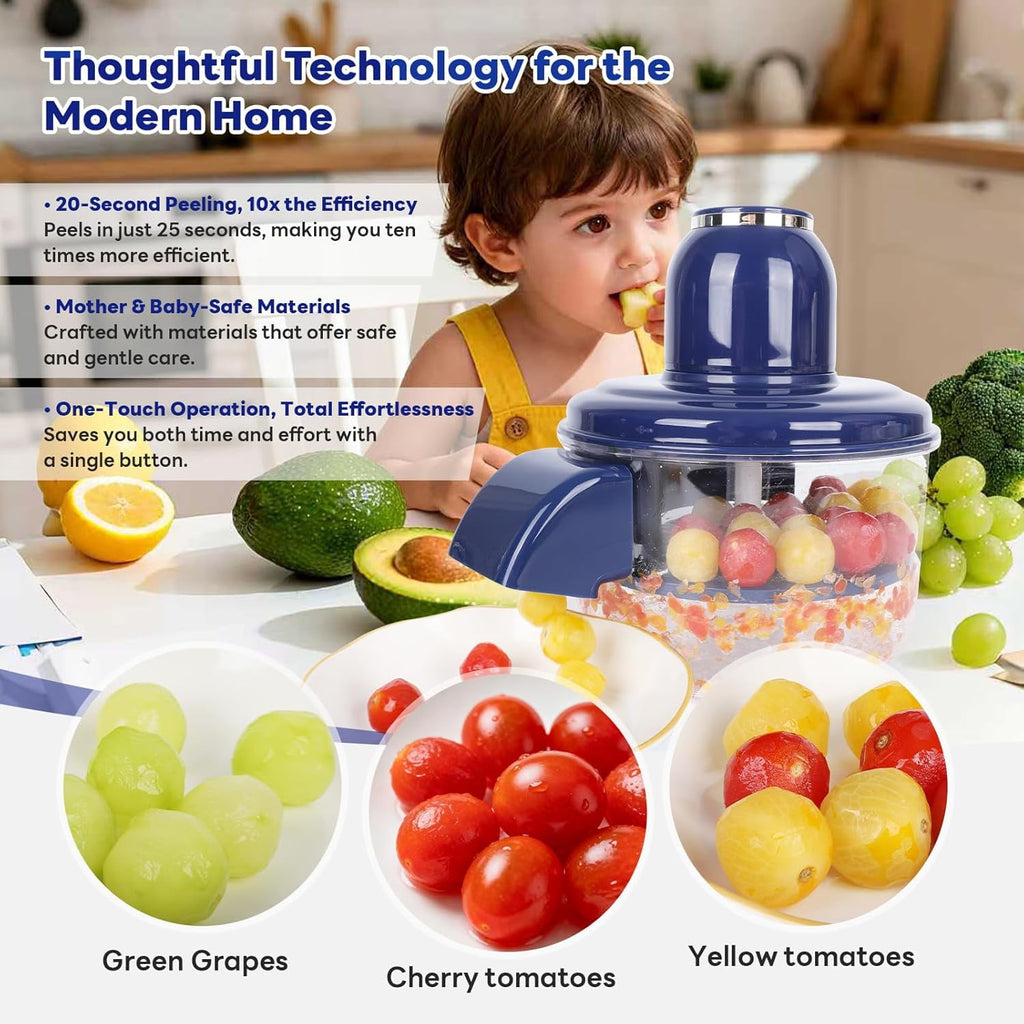 Automatic Grape Peeler Machine, Electric Garlic & Cherry Tomato Peeler Skin Remover Tool for Small Fruits, Effortless... - Image 6